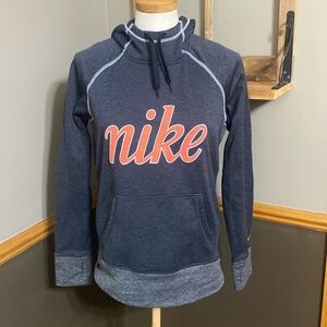 Nike therma-fit dark gray and orange hoodie size medium